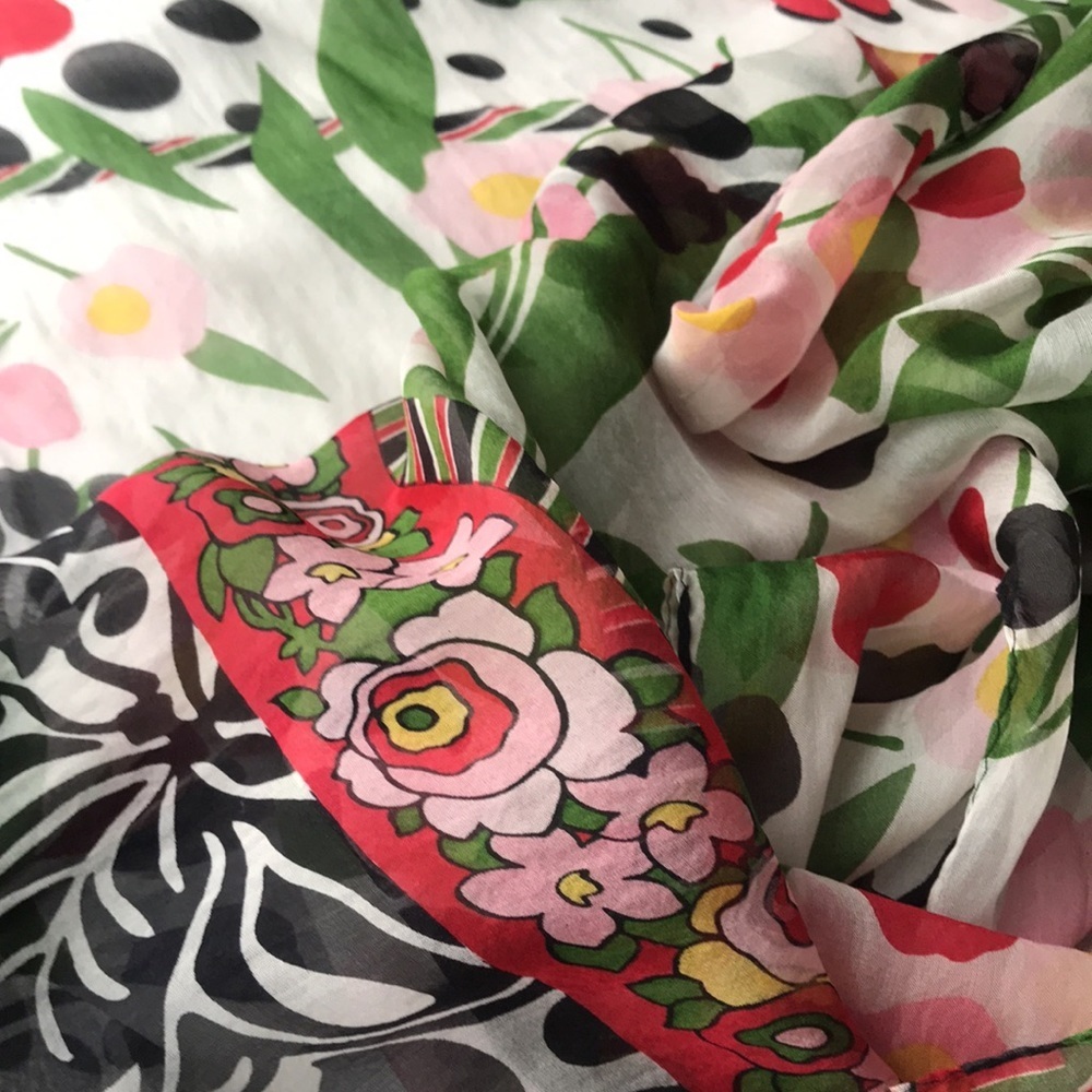 Vintage floral Kenzo made in France 100% silk scarf